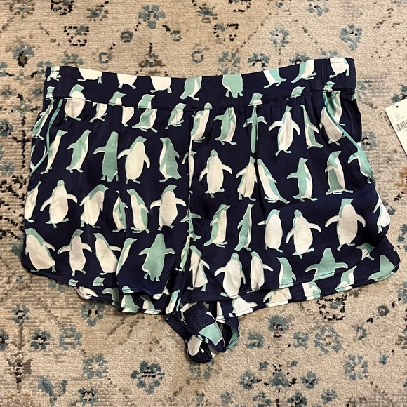 NWT Anthro Silky Penguin Print Pajama Shorts 🐧 - Picture 4 of 12